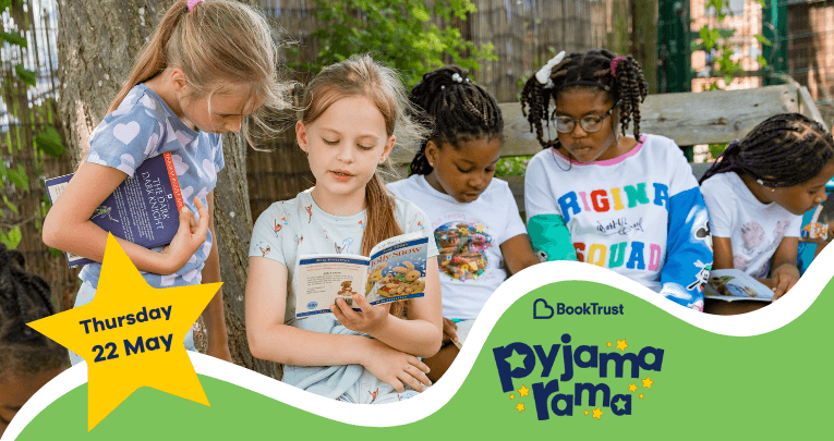 A group of children reading books