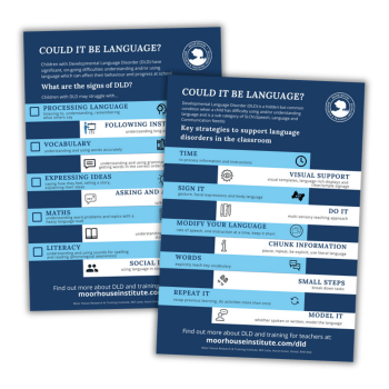 Developmental language disorder symptoms poster