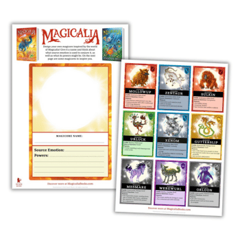 Magicalia worksheet and trading card school resources