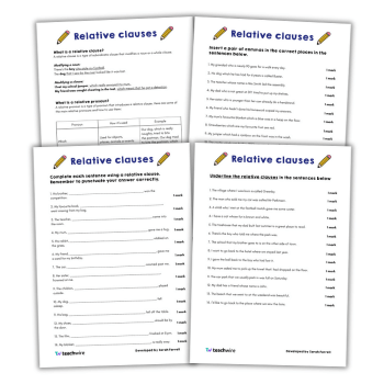 Relative clauses KS2 worksheets