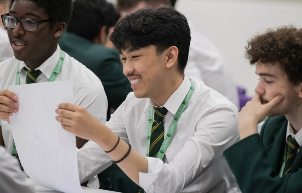 A group of secondary school boys in a classroom
