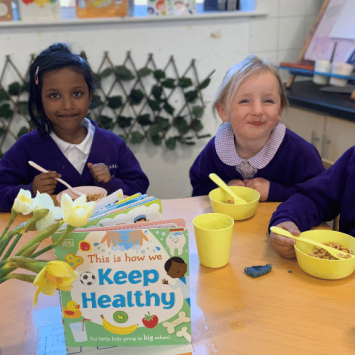 Primary children taking part in conversation cafe