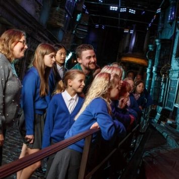 A group of students at Warner Bros. Studio Tour London – The Making of Harry Potter