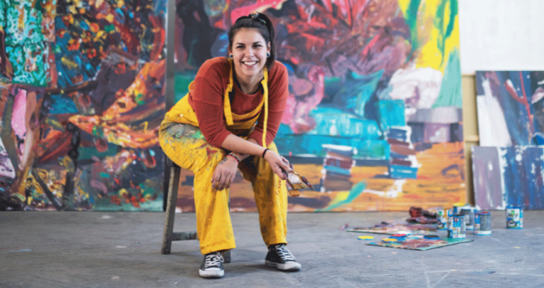 Artist in studio, representing art week