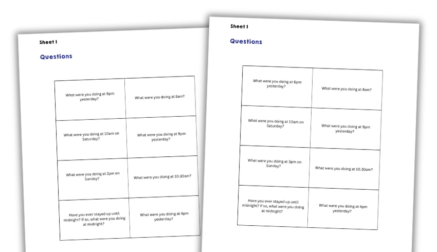Past progressive tense questions