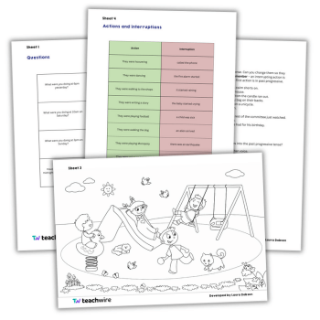 Past progressive tense resources