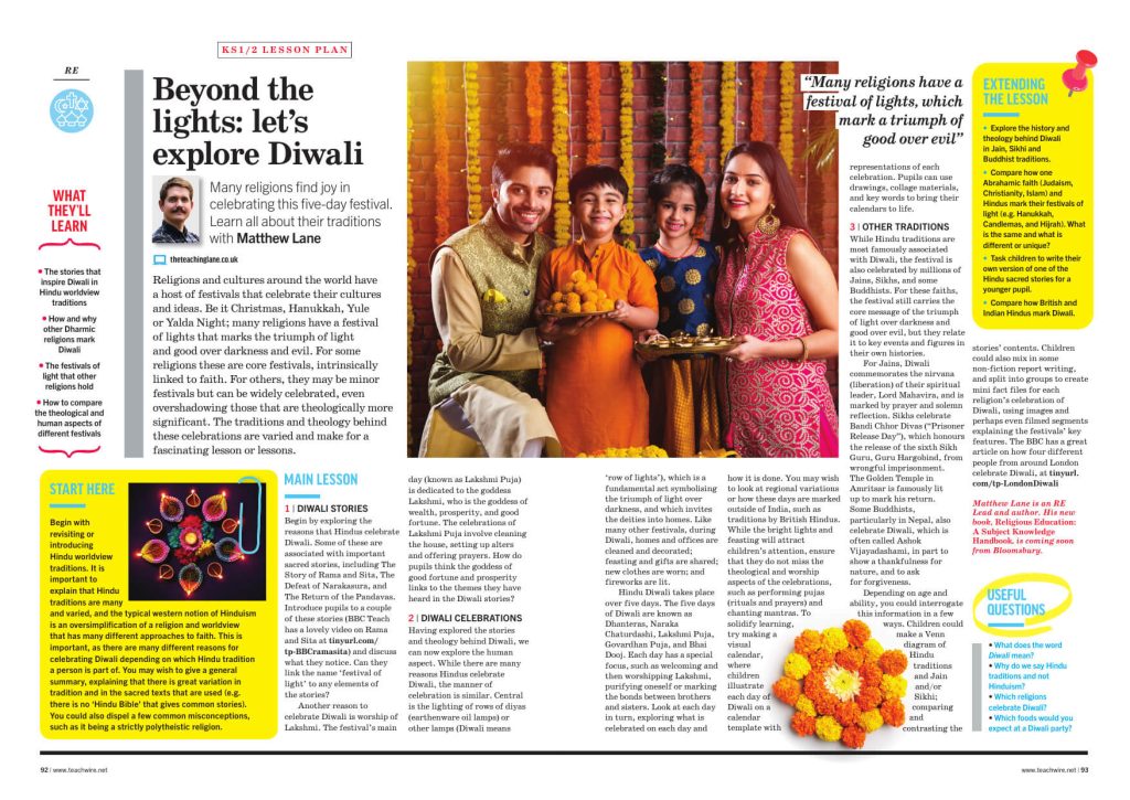 Festivals of light lesson plan