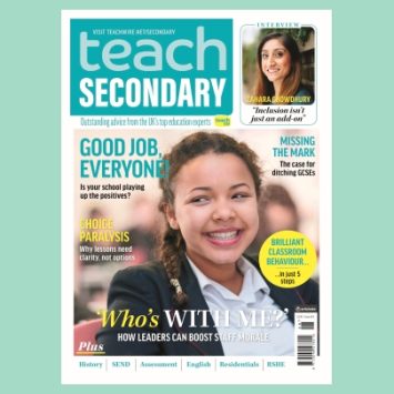 The front cover of Teach Secondary magazine issue 14.6