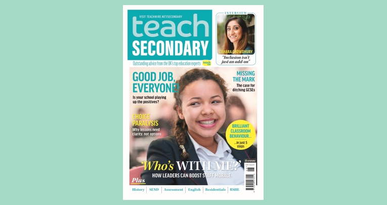 The front cover of Teach Secondary magazine issue 14.6