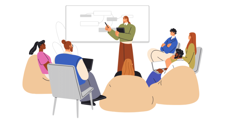 Teachers watching training session, representing teaching practice