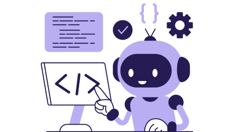 AI robot doing coding