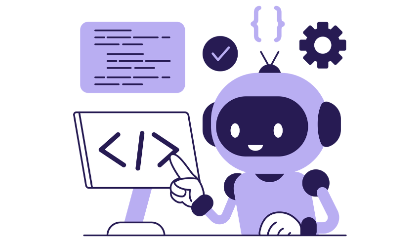 AI robot doing coding