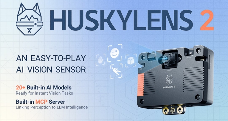 An image of the HUSKYLENS 2 AI camera from DFRobot