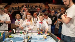 Primary school children at a First LEGO League day