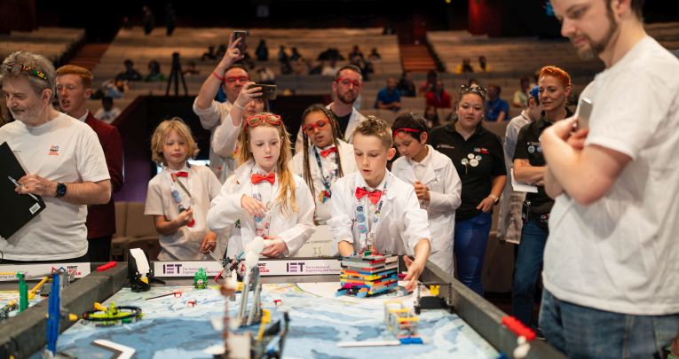 Primary school children at a First LEGO League day