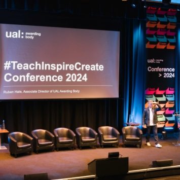 The stage at the 2024 Teach Inspire Create Conference 2024