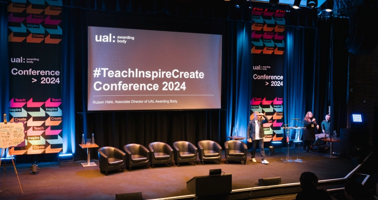 The stage at the 2024 Teach Inspire Create Conference 2024