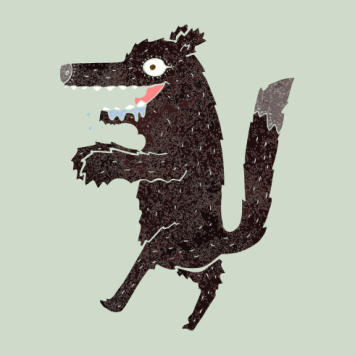 Illustration of big bad wolf, representing unreliable narrators