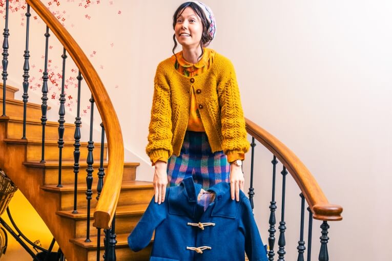 An actress portraying Mrs Brown at The Paddingon Bear Experience