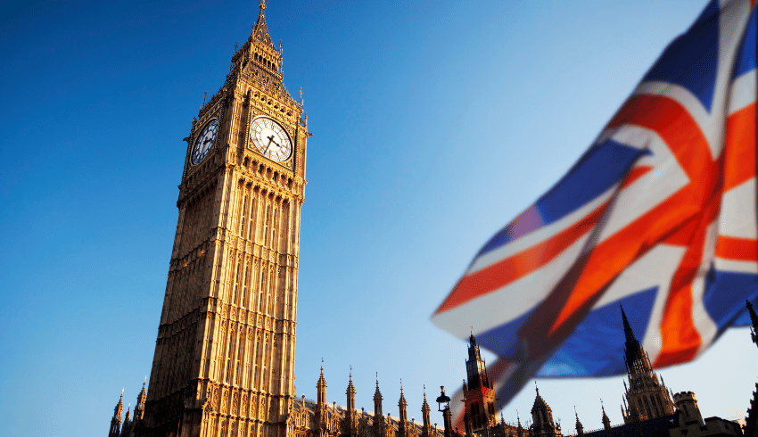 Union Jack and Westminster, representing Reform UK education policy
