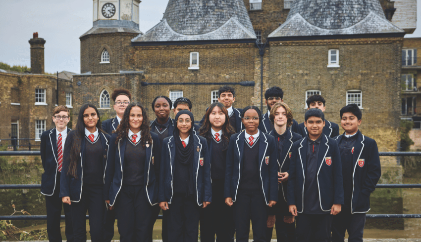 Students standing outside