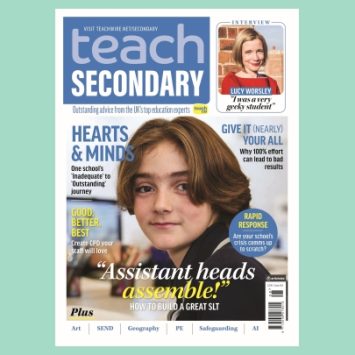 The front cover of Teach Secondary magazine issue 14.8