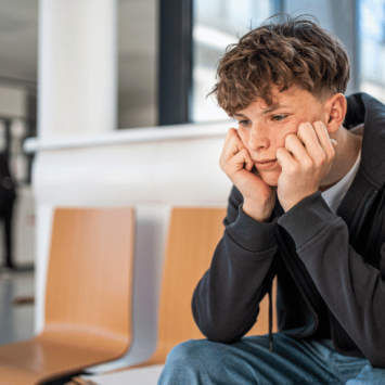 Teenager experiencing school trip anxiety