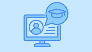 Laptop illustration, representing virtual learning environment