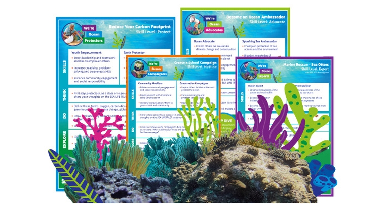 A selection of SEA LIFE educational resources