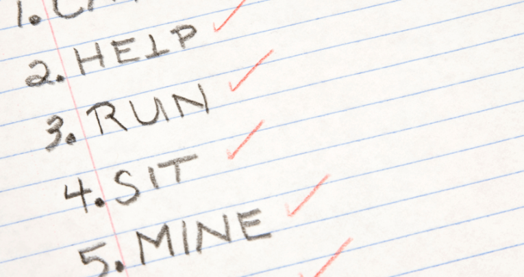 Marked spelling test