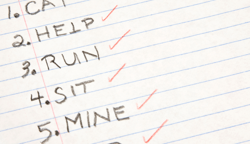 Marked spelling test