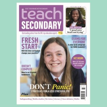 The front cover of Teach Secondary issue 15.1
