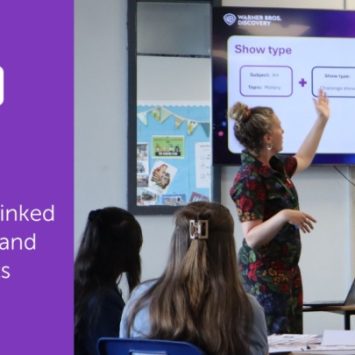 Pupils in a classroom using Into Film resources