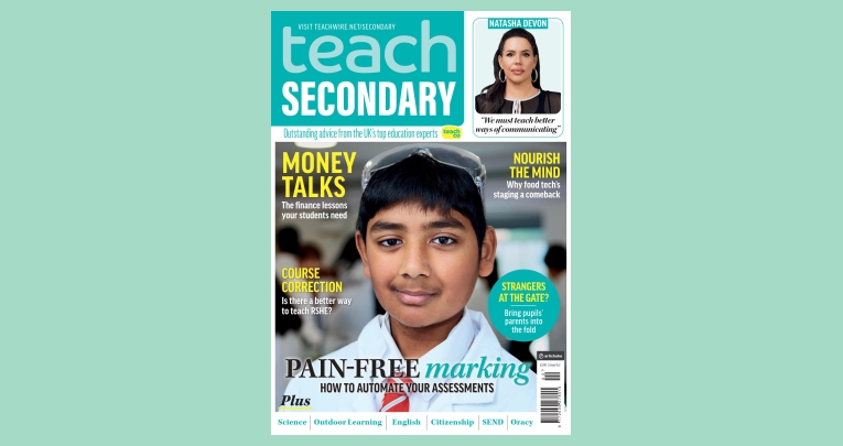 The front cover of Teach Secondary magazine, issue 15.2