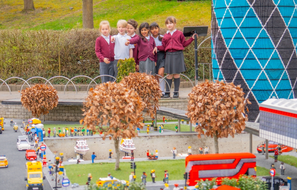A group of school pupils outside at the LEGOLAND Windsor Resort